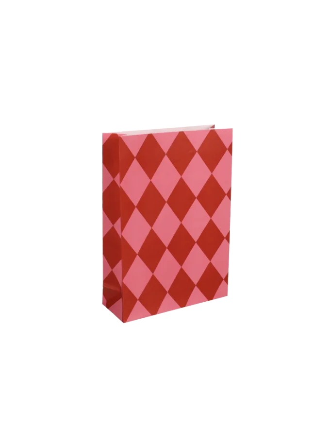 Kado Design Papiertüte mit Boden, Diamant grapefruit & brick, gross