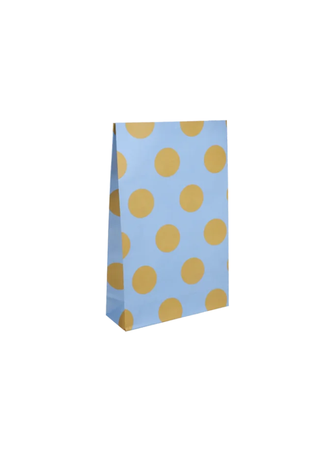Kado Design Papiertüte mit Boden, Lottie Dottie · Hellblau + Curry, gross