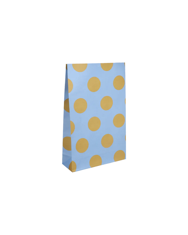 Kado Design Papiertüte mit Boden, Lottie Dottie · Hellblau + Curry, gross