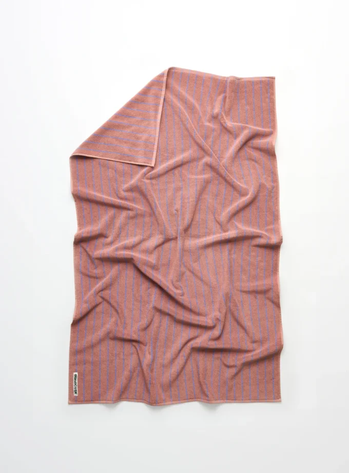 Naram Badetuch 100cm x 150cm, camel & ultramarine
