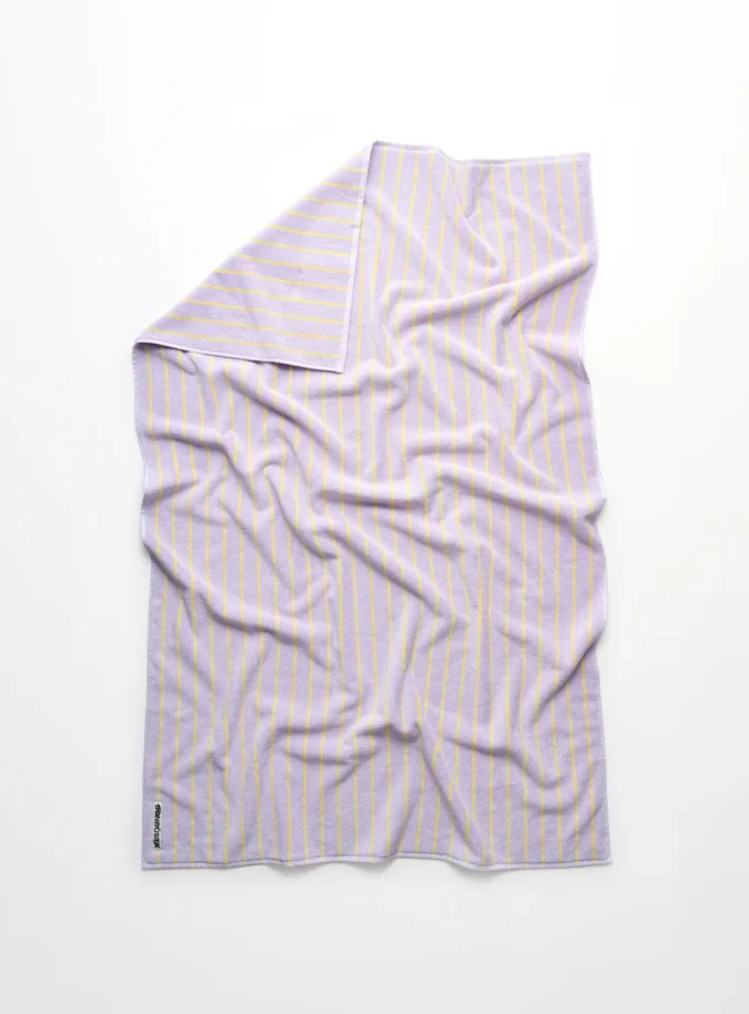 Naram Badetuch 100cm x 150cm, lilac & neon yellow