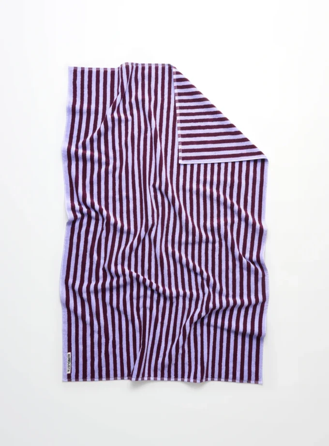 Naram Badetuch 100cm x 150cm, wine & lavender blue
